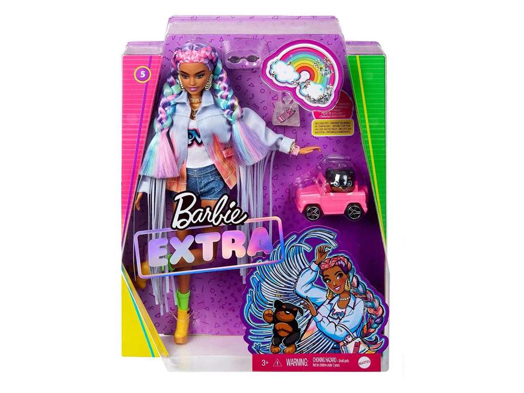 Barbie Extra dukke - regnbuefarvet hår