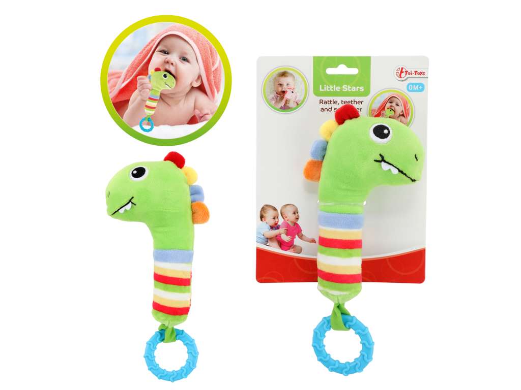 LITTLE STARS Baby rangle, bide, og klemme dinosaur