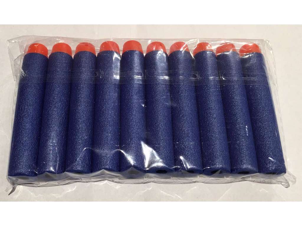 10 NERF/Gookha Storm skud med blå flade hoveder