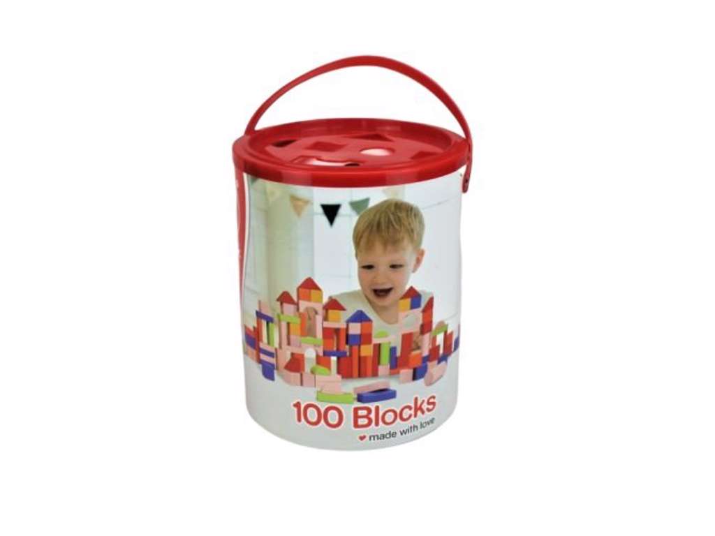 100 klodser i putteboks i træ på 27 cm fra Classic World