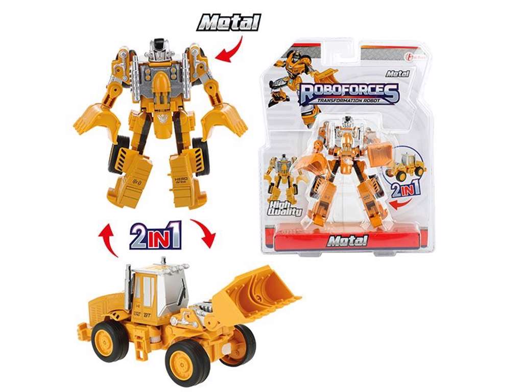 Roboforce transformerende robot i metal på 13 cm