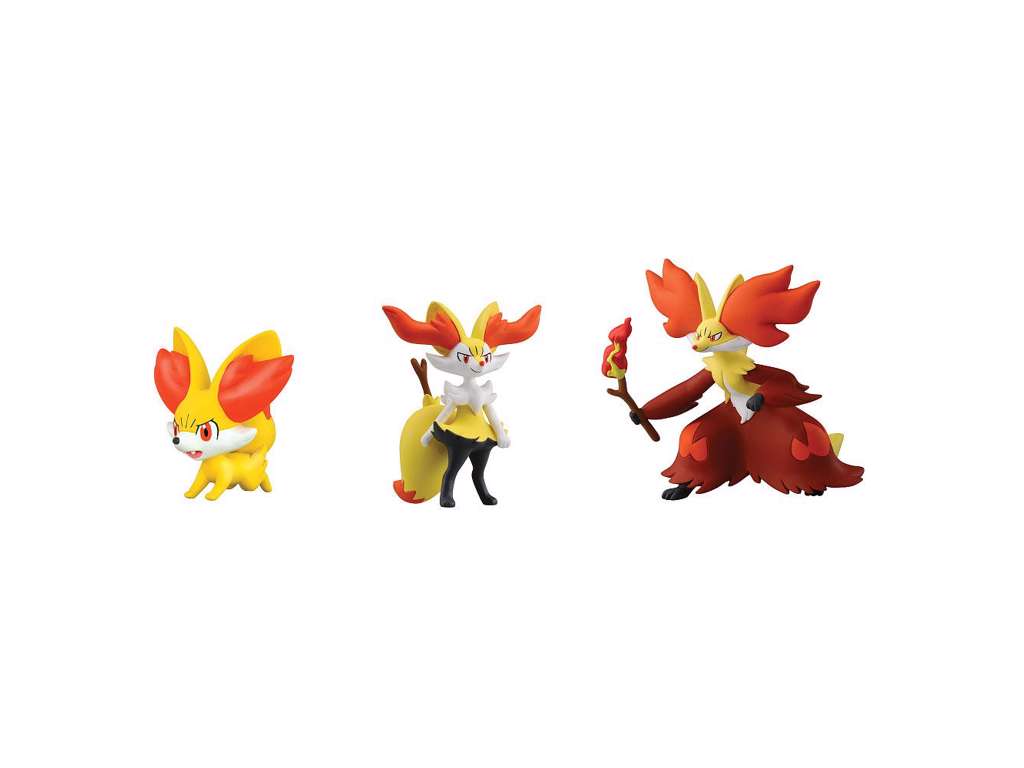 Pokémon figurer - Fennekin / Braixen / Delphox.