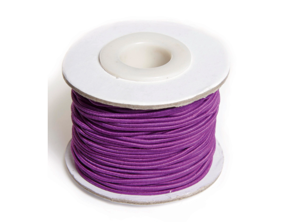 Mørkelilla elastiksnor - 1,2 mm x 25 m