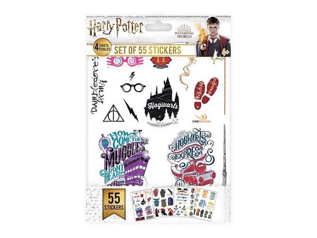 55 klistermærker med logoer Harry potter fra Cinereplicas