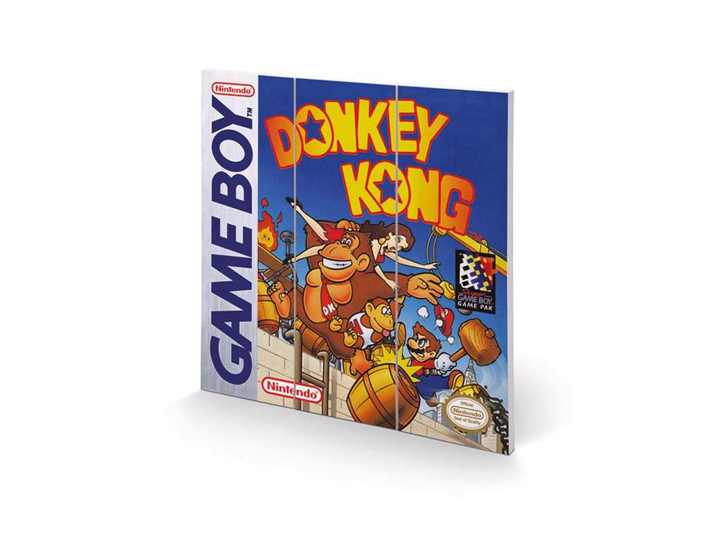 Gameboy "Donkey Kong" træ plade "plakat" 30x30cm