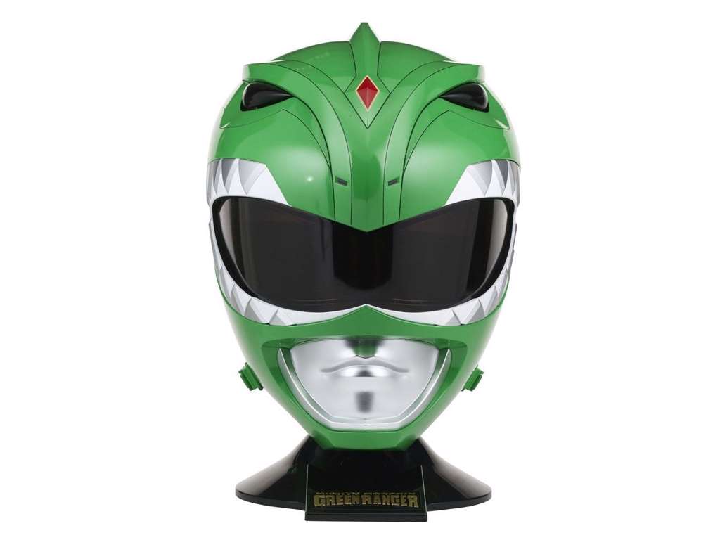 Power Rangers Legacy Cosplay replika af 1/1 Green Ranger Helmet på 36 cm