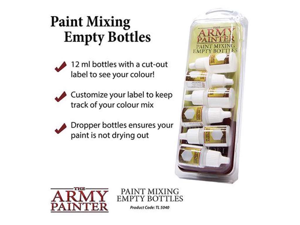 Paint Mixing Empty Bottles