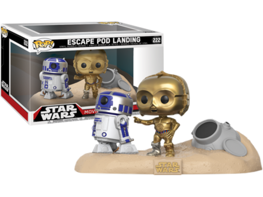 Star Wars POP! Movie Moments vinyl bobble-Head 2-pak af R2-D2 & C-3po på 9 cm - Exclusive