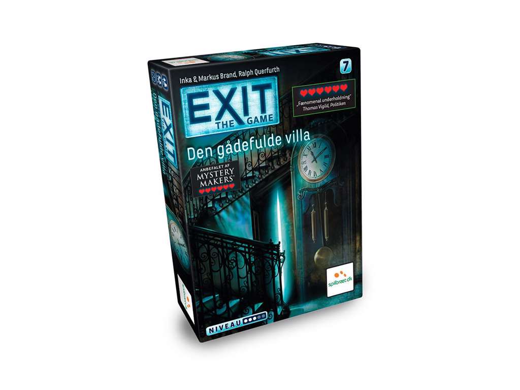 EXIT 7: Den Gådefulde Villa (DA) - brætspil fra Lautapelit