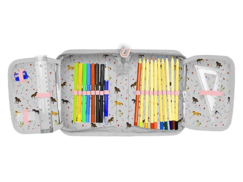 Penalhus m/Indhold - Hest m/Glitter