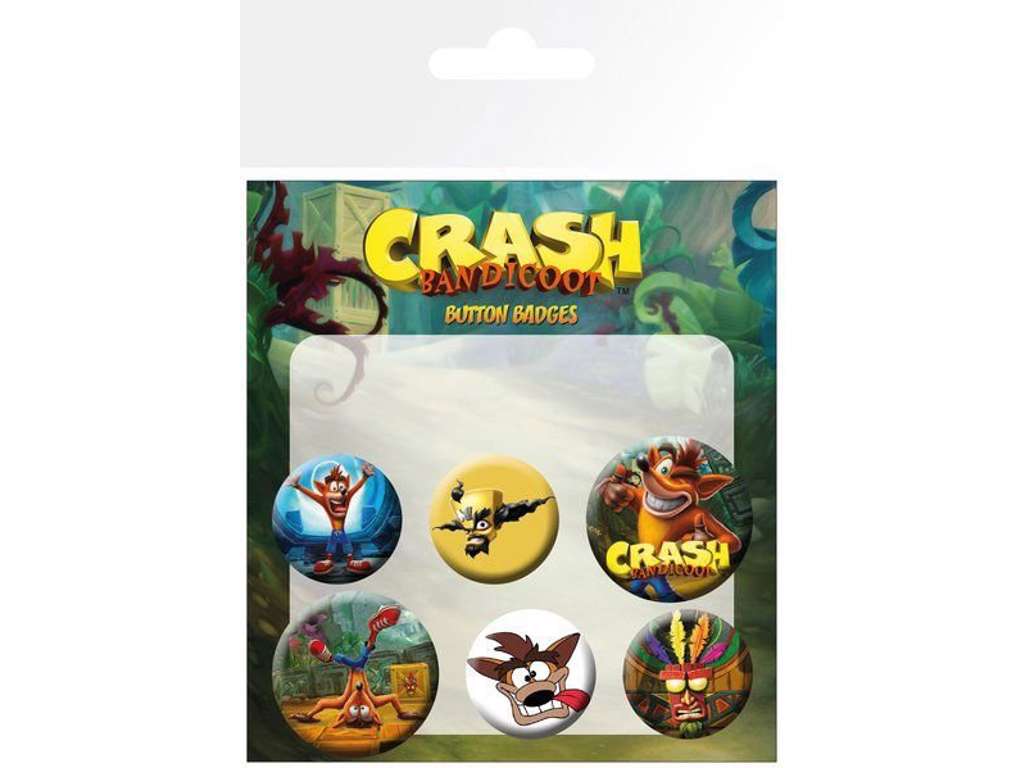 Crash Bandicoot 6-pac badges
