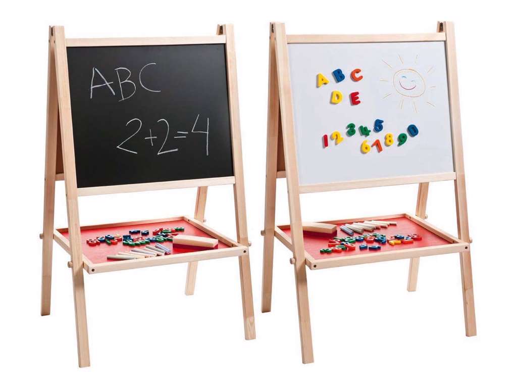 3-i-1 staffeli med kridttavle / whiteboard / magnettavle