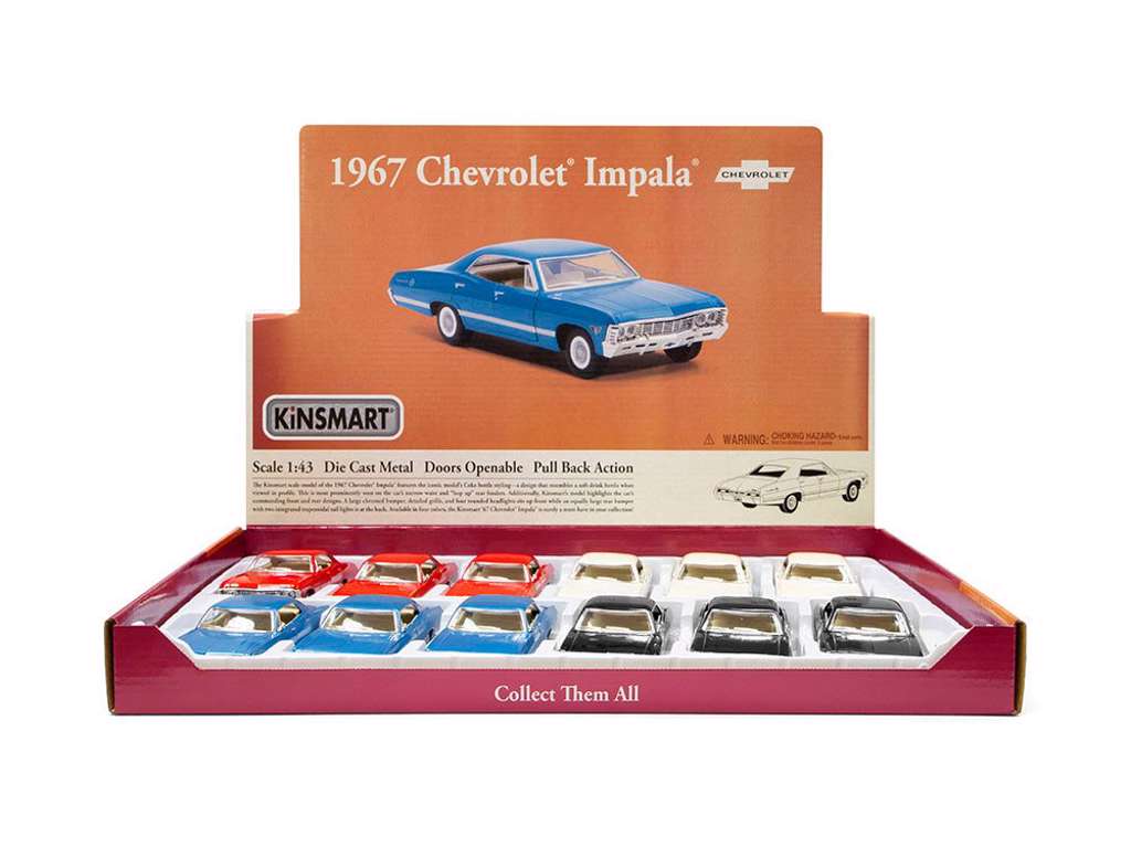 Chevrolet Impala model 1967 1:43 metal bil - Pull Back action