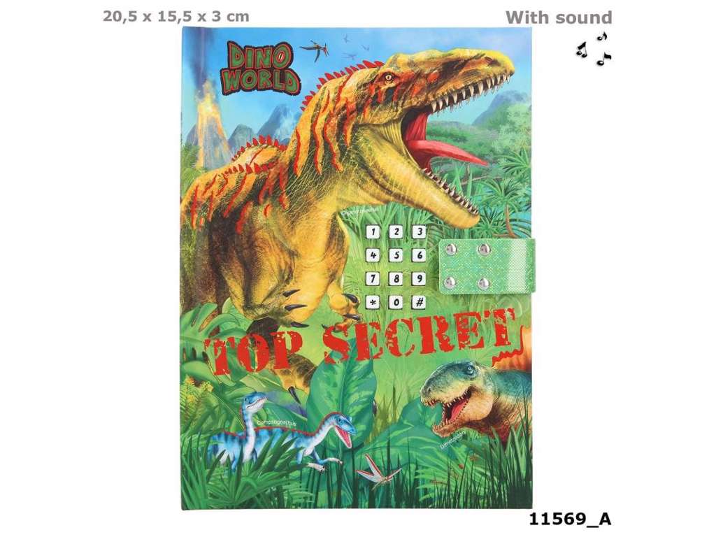 Dino World dagbog med kode og lyd