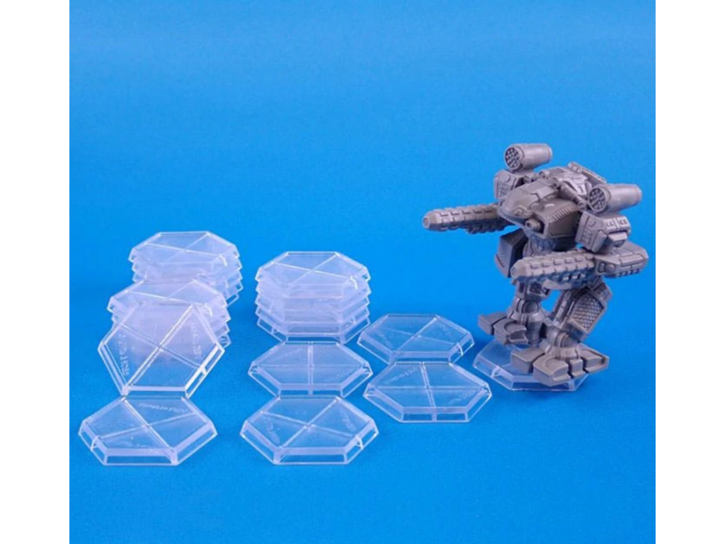 Hex Bases, Clear 20 stk - Sekskantede baser