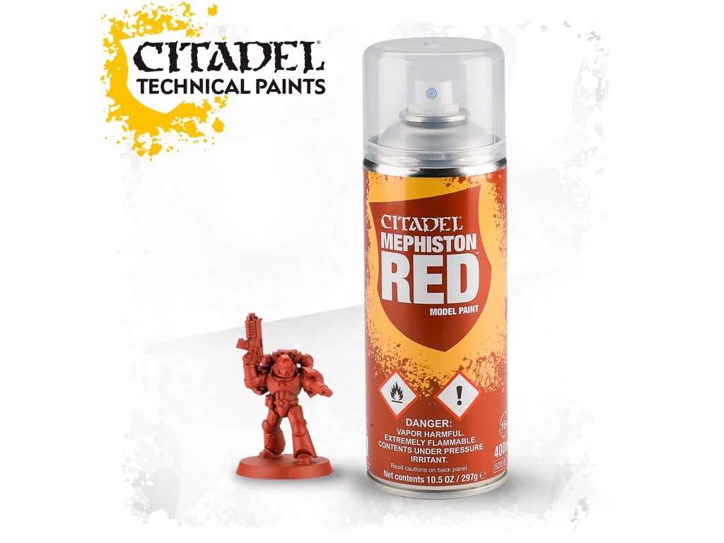 Mephiston Red spray paint fra Citadel 400ml.