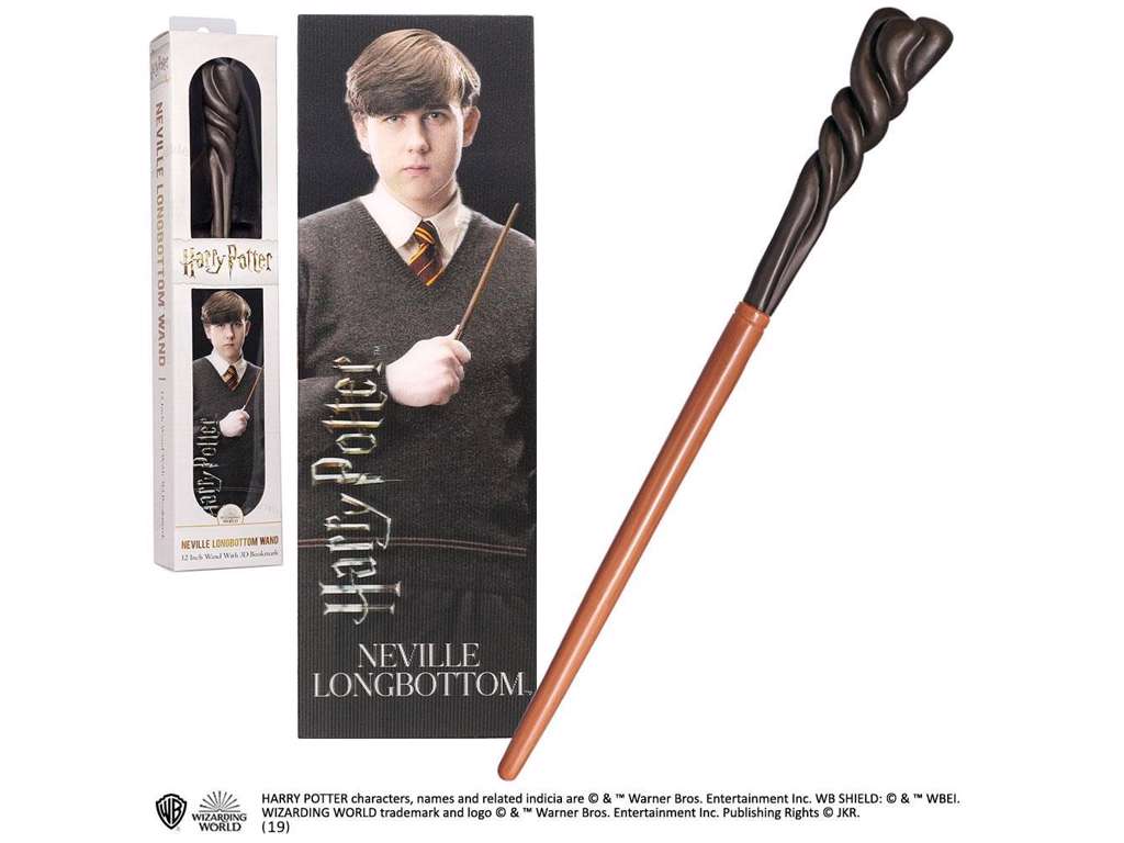 Neville Longbottom tryllestav i PVC med 3D-bogmærke