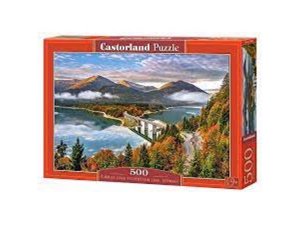 Solopgang over Sylvenstein sø puslespil på 500 brikker fra Castorland
