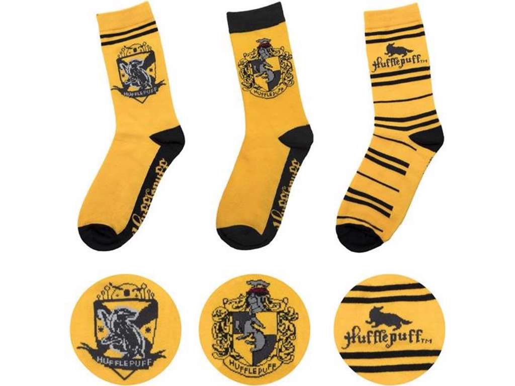 3 par Harry Potter Hufflepuff strømper str. 37-45