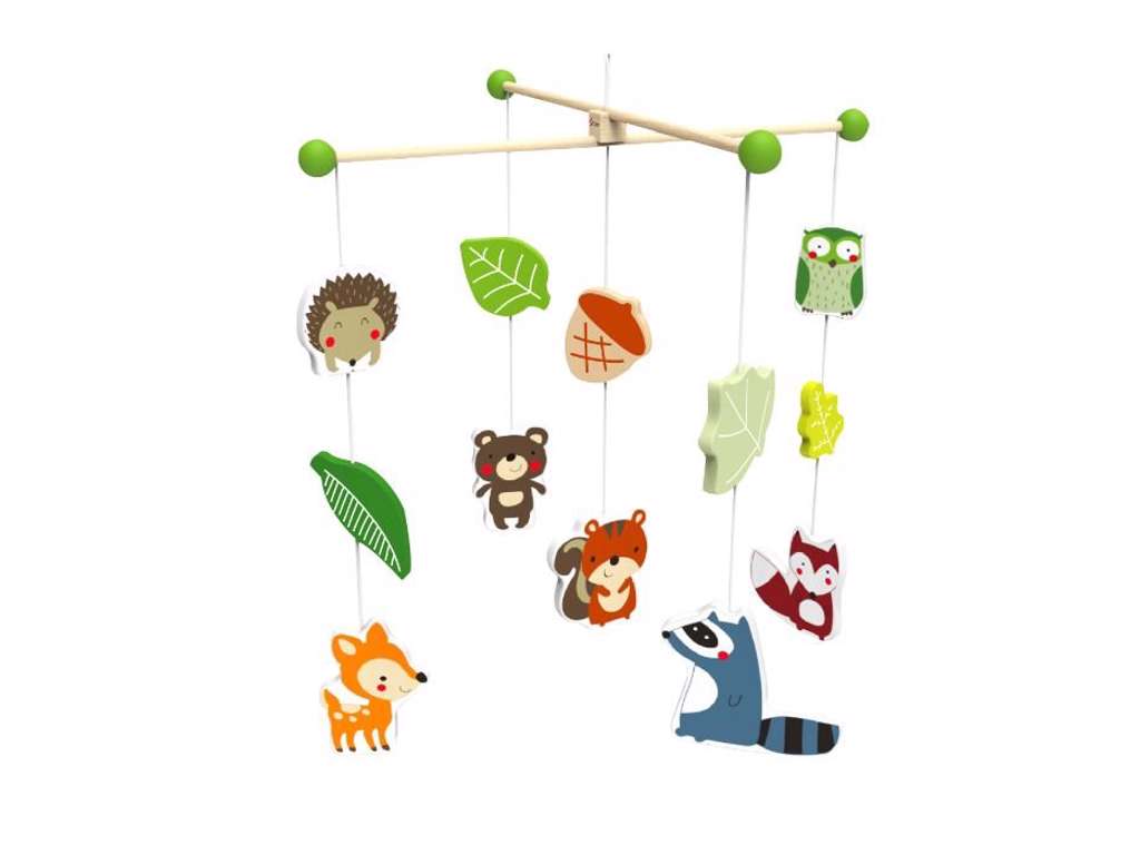 Uro med skovens dyr på 35 cm i træ fra Classic World