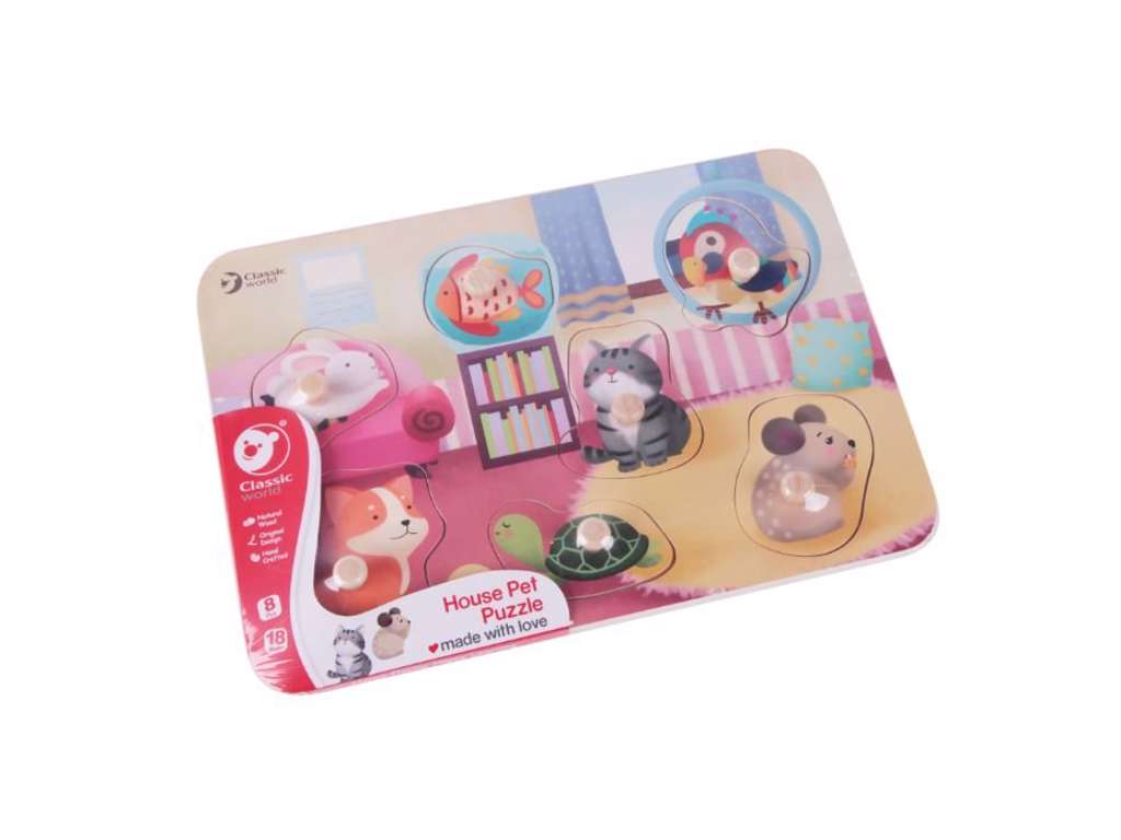 Husdyr knoppuslespil med 7 brikker