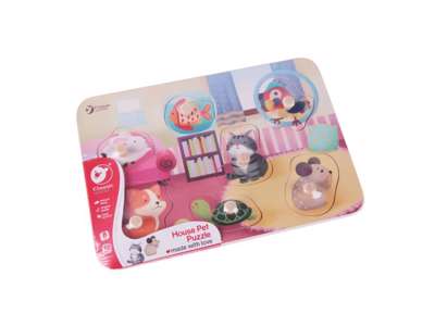 Husdyr knoppuslespil med 7 brikker