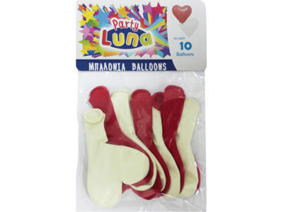 10 stk. hjerteballoner - Ø 32 cm