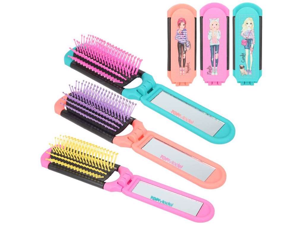 Top Model klapbørste med spejl