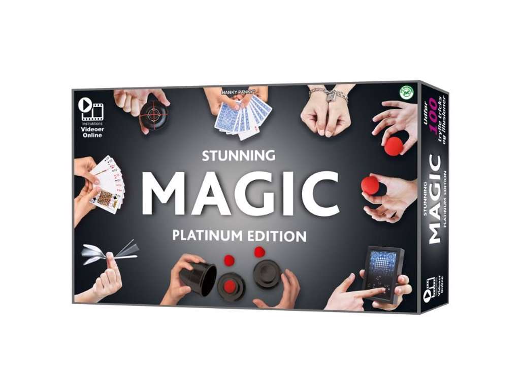 Tryllesæt platinum edition med 100 tricks fra Stunning Magic