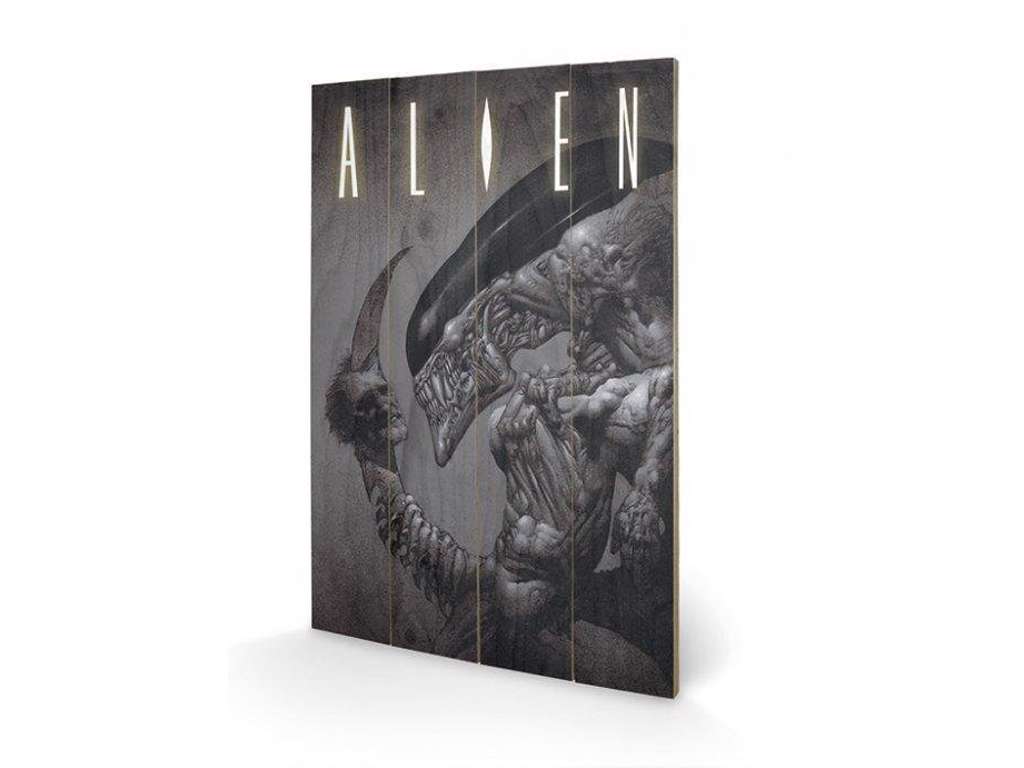 Alien "Head On Tail" træ plade "plakat" 40x60cm