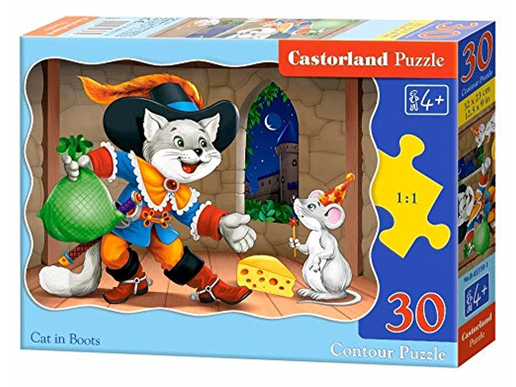 Den bestøvlede kat puslespil med 30 brikker fra Castorland