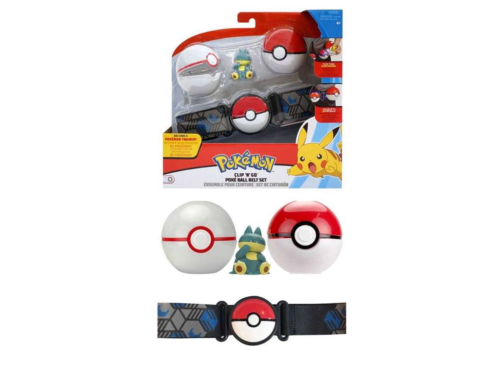 Pokémon bælte med 1 Munchlax figur og 2 Pokéballs