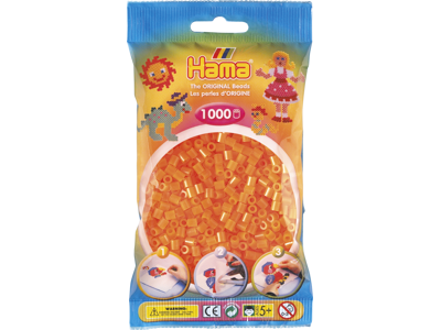1000stk. Hama Midi neon orange 207-38