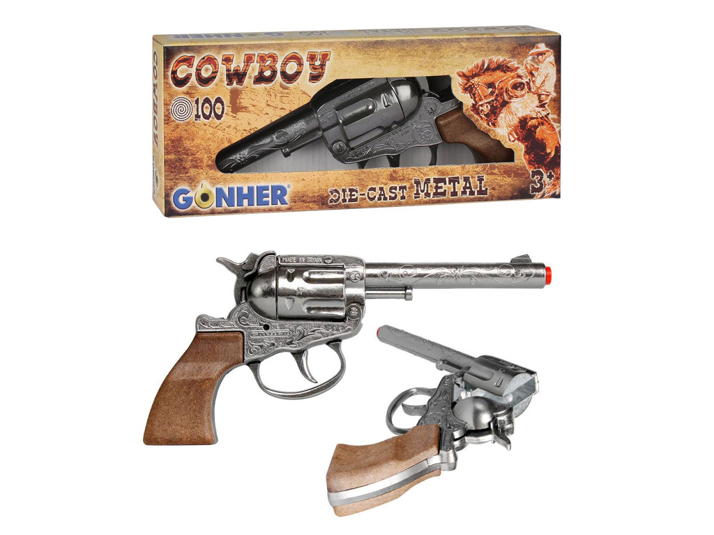 Cowboypistol i metal til 100-skuds krudt