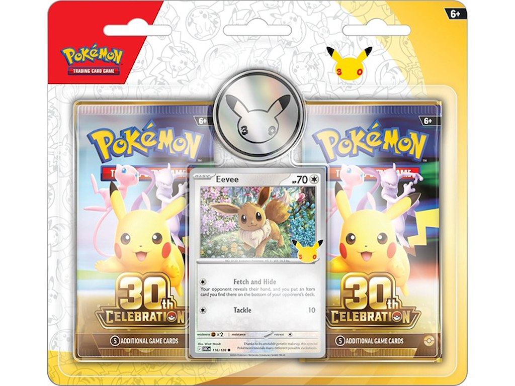 Pokémon TCG 30th Celebration Eevee 2-Pack Blister – 2 Boosters