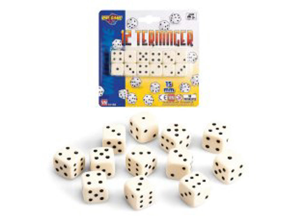 12 terninger på kort