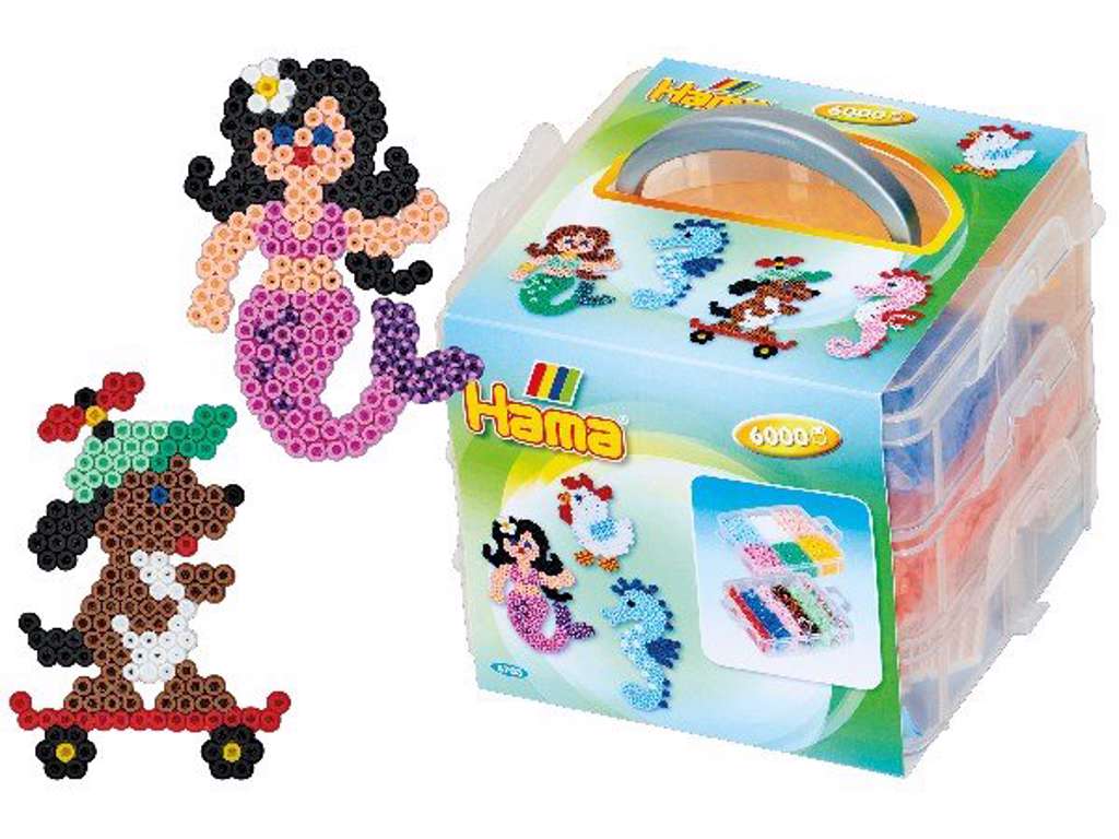 Hama opbevaringsboks med 6000 perler og plader - 6703