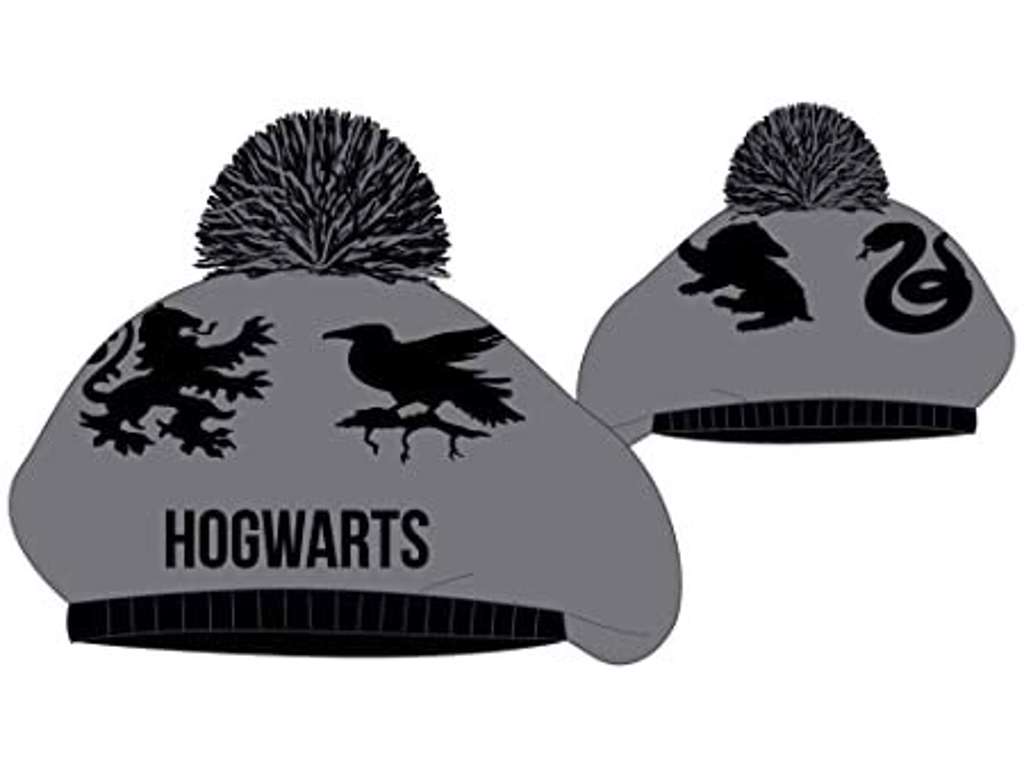 Harry Potter Beanie med Hogwarts - grå