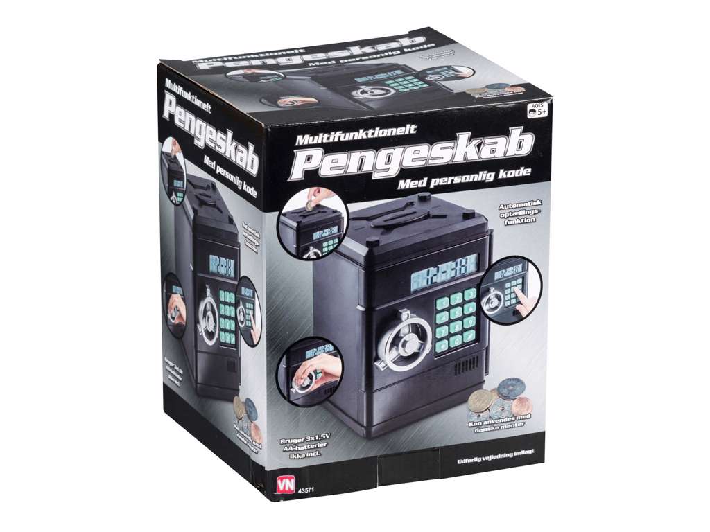 Pengeskab med kode og lyd