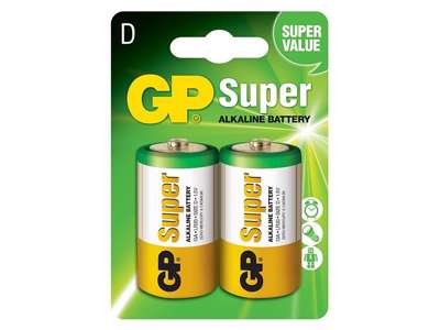 GP Super Alkaline D batterier 2 stk