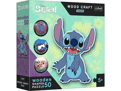 Puzzle - Wooden Shaped Junior - Lilo & Stitch (50 pieces)