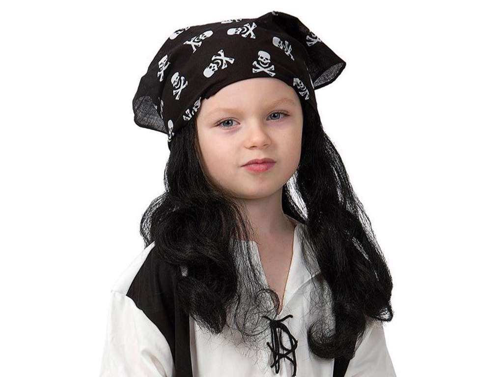 Pirat paryk med bandana til børn fra Joker