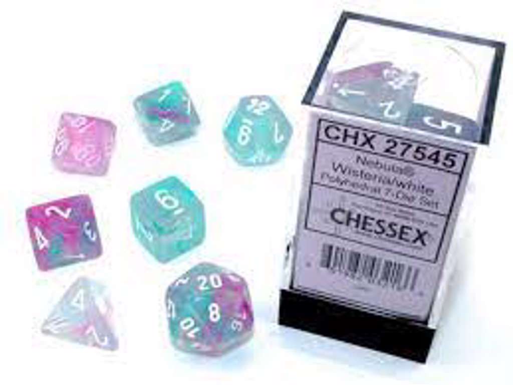 Chessex terning sæt - Wisteria&hvid - CHX27545