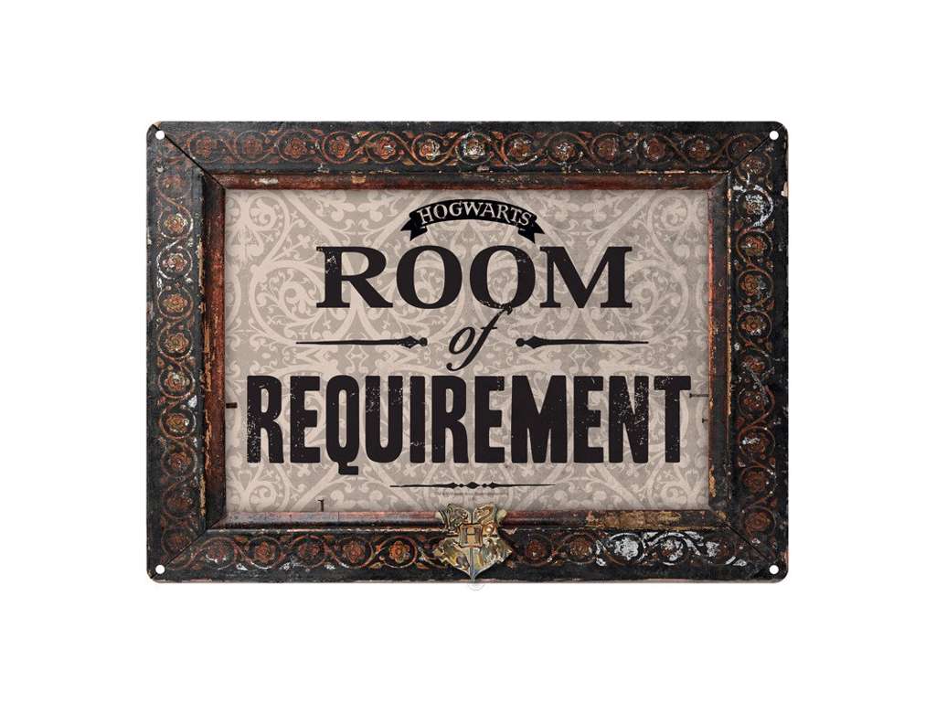 Room of Requirement metalskilt fra Harry Potter på 21 x 15 cm