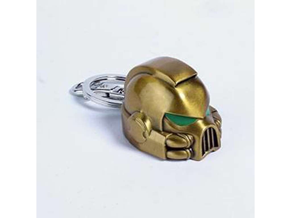 Warhammer 40K nøglering - Space Marine MKVII Helmet i guld