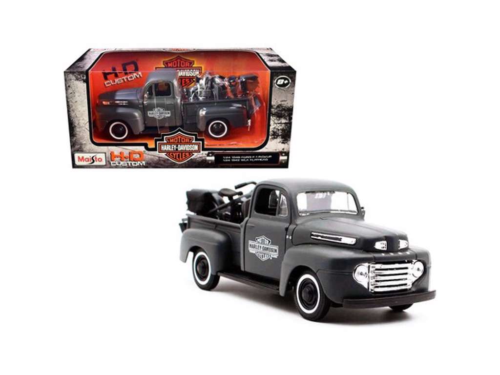 Maisto 1:24 Ford F1 Pick-up med Harley Davidson motorcykle