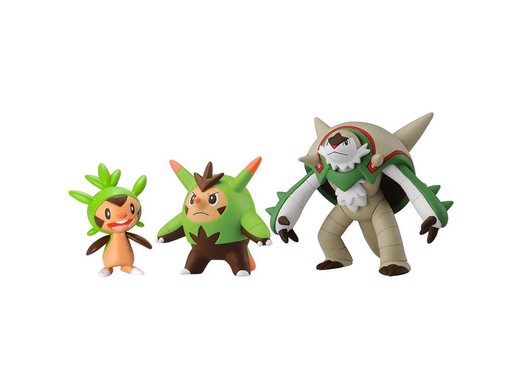 Pokémon figurer - Chespin / Quilladin /Chesnaught.