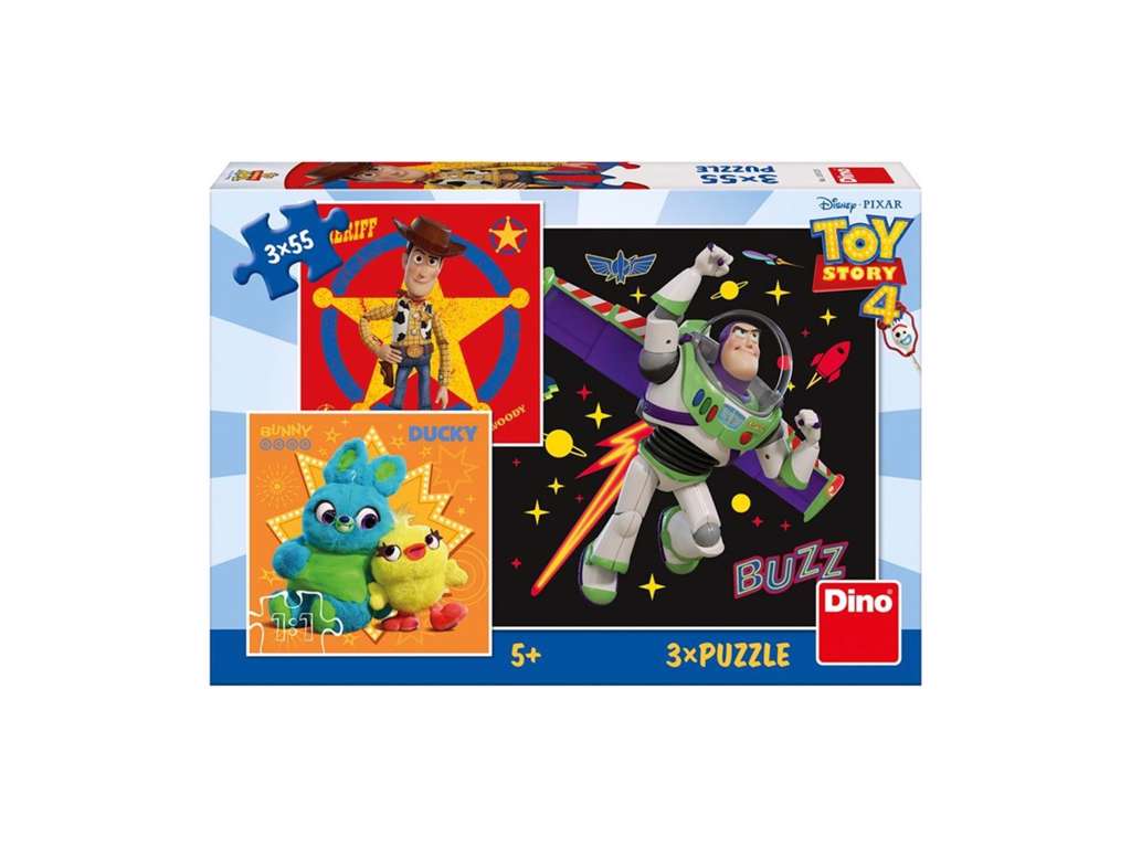 Toy Story 4 puslespil på 3 x 55 brikker