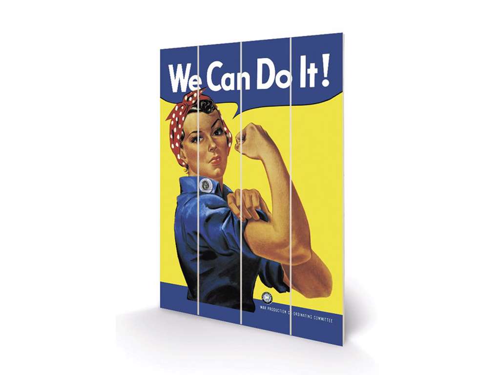 Rosie The Riveter "We can do it" træ plade "plakat" 20x30 cm