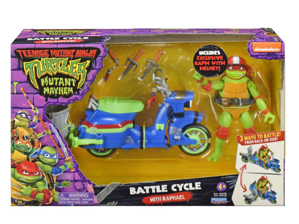 Turtles Mutant Mayhem bil med figur - Raphael